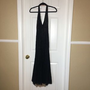 Carmen Marc Valvo Black Beaded Dress